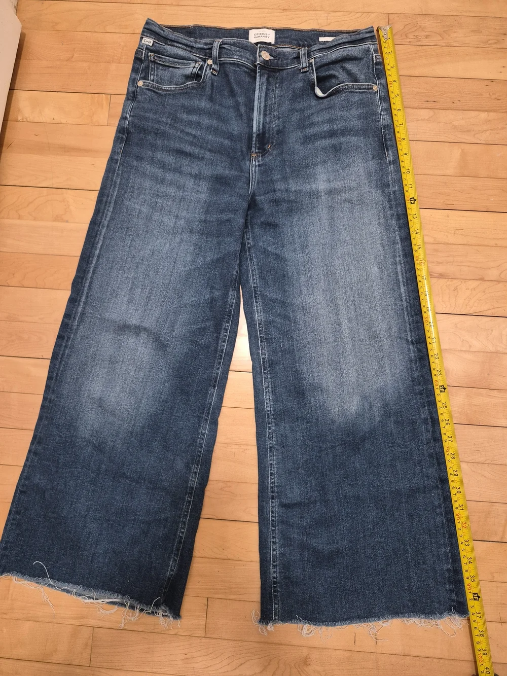 Citizens Of Humanity Wide Leg Ankle Jeans in Dark Blue Wash - Picture 14 of 14